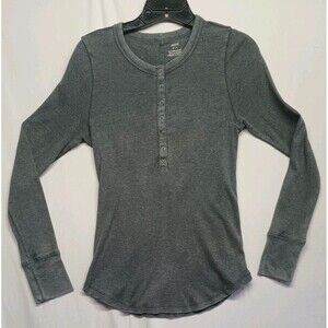 Aerie American Eagle Small Gray Ribbed Thermal Bella Swan Elena Gilbert Henley
